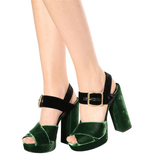 prada velvet sandal|prada ankle strap platform sandals.